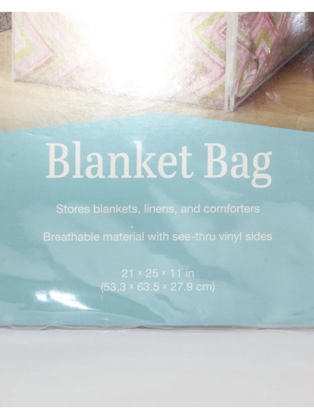 Whitmor White & Clear See-Through Zippered Vinyl Blanket Storage Bag 5003-09